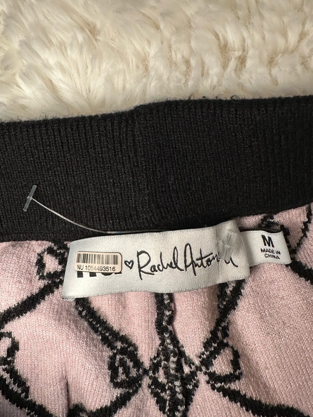 Nuuly x Rachel Antonoff Hostess Knit Skort M Black Pink Bow Scalloped - Picture 6 of 15